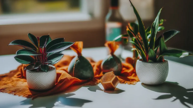 Arranjo de plantas em vasos simples preparados como presentes criativos e sustentáveis